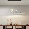 Nova lâmpada de sala de jantar LED chinesa criativa atmosfera simples retangular estudo bar lâmpada zen sala de chá mesa de chá lustre
