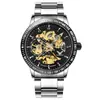 Transmisión en Vivo Popular Reloj para Hombre Mecánico Totalmente Automático Pieza Única Envío Directo Correa de Acero Negro Reloj Mecánico Estudiante Masculino