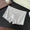 Roupa Íntima Masculina Nova, Algodão Puro, Seda, Respirável, Roupa Íntima Antibacteriana, Cueca Boxer Masculina de Algodão com Cor Contrastante, Cintura Média, Loja de Fábrica