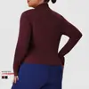 Tops de Yoga Talla Grande para Mujer, Aspecto Adelgazante, Chaquetas Deportivas con Cremallera Otoño e Invierno, Chaquetas Fitness de Alta Elasticidad para Personas con Sobrepeso