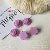 Flor de camelia rosa crema pétalo de flor parche de resina accesorios pendientes hechos a mano DIY tocado venta al por mayor