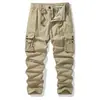 Venta caliente transfronteriza pantalones largos cargo elásticos para hombre multibolsillos algodón lavado casual elástico alta calle pantalones largos cargo hombre