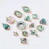 Colgante Jingde Jewelry de Concha de Abulón Natural Microincrustado con Borde Dorado Alta Retención de Color Accesorios para Pulsera, Collar, Pendiente DIY