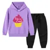 Primavera y Otoño 2023 nueva ropa infantil transfronteriza suéter con capucha para niños pantalones conjunto de dos piezas bebé algodón manga larga