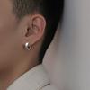 Pendientes chapados en plata 925 para hombre, de moda, sencillos, con nicho, anillo liso, para niños, pendientes para hombre, pendientes de plata, pendientes para el cuidado de los oídos de hombre.