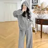Conjunto de maternidad elegante y moderno sudadera con capucha rosa conjunto casual de dos piezas estilo mujer nuevo primavera y otoño 2026