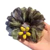 Elástico de Cabelo Elegante Amarelo com Renda Floral Estilo Coreano High-End Corda para Rabo de Cavalo Baixo Acessório de Cabelo para Coque para Mulheres