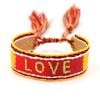 Europeo y Americano Nuevo Letra Bordada Joyería de Mano Estilo Bohemio Tejido Borla Cinta Pulsera AMOR Banda para la Muñeca