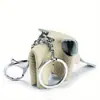 Llavero de Elefante Pequeño Lindo de Cuero Genuino Colgante Creativo de Animal para Llave de Coche Colgante de Muñeca de Bolso de Piel de Vaca de Primera Capa Lindo