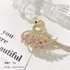 Presilha de Cabelo Cisne de Cristal de Luxo Leve Estilo Coreano, Prendedor de Cabelo Elegante e Ultra Brilhante de Liga para Penteados, Presilha Tubarão Personalizada