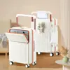 Maleta Marco de Aluminio Apertura Frontal Gran Capacidad Carrito Multifuncional Caja con Contraseña Rueda Silenciosa Rueda Amortiguadora