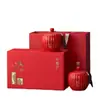 Caja de Regalo Doble de Porcelana para Té, Media Libra, para Empacar Dahanongpao, Longjing, Té Verde Anji, Maojian y Té Huangjin Ya