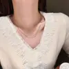Collar de Cara Sonriente de Circonita Completa de Estilo Similar de Zhao Lusi y Xu Yan, Cadena para Clavícula Degradado Deslumbrante de Perla Swarovski de Nicho de Lujo Ligero para Mujeres en Verano