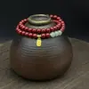 Pulsera de Cinabrio Mineral Crudo Natural Directo de Fábrica Bajo Contenido Arena Dorada Púrpura Doble Círculo Apilado Nuevo Estilo Chino Pulsera Al Por Mayor
