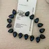 Estilo Palacio Retro Francés Cadena de Clavícula Corazón de Pedrería Azul Súper Brillante Moda de Lujo Accesible Elegante Elegante Collar de Gama Alta