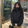 Casaco curto de algodão feminino Kendou, jaqueta puffer acolchoada, outono e inverno, cor sólida, gola alta, jaqueta de algodão estilo coreano, versátil e à prova de frio