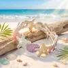 Pulsera de verano transfronteriza linda estilo isla playa vacación estrella de mar vieira, de moda, dulce, exquisita pulsera de muñeca estilo dopamina