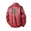 Chaqueta de Cuero 2866 2026 Nueva Chaqueta de Cuero con Cuello de Motocicleta Bordado para Hombre, Chaqueta de Cuero Simple de Color Sólido para Trabajo, Resistente al Viento para Otoño e Invierno