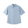 2026 Nueva Camisa Casual de Manga Corta para Hombre Color Sólido Simple Holgada Talla Grande Camisa con Cuello Top para Hombre