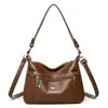 2026 Nueva Bolso Cruzado para Mujer Bolso de Hombro Sencillo Textura de Cuero Suave Clásica Gran Capacidad para Viajes Diarios Bolso de Hombro Casual