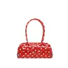 Nova bolsa feminina mais vendida no exterior, bolsa tote retrô da moda feita sob medida, bolsa feminina marrom de bolinhas de grande capacidade para o dia a dia