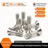 Venta directa transfronteriza tornillo de acero inoxidable 304 avellanado cabeza plana ranurado no se pela tornillo de apriete manual tornillo avellanado perno de media rosca