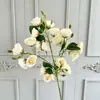 Rosas artificiales de múltiples cabezas para bodas, arreglos de escenas con flores artificiales, decoración del hogar, adornos de flores artificiales, flores artificiales de comercio exterior