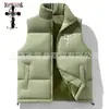 Invierno Nuevo Clásico Moda Rayas Verticales Pana Bloque de Color Chaleco con Cuello de Solapa Hombro para Hombre Simple Moderno Chaleco Superior