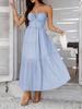 Di Yun 2026 Primavera/Verão Estilo Europeu e Americano Transfronteiriço Estilo Férias Cor Sólida Cintura Alta Alça Vestido Vestido de Festa Moda Feminina