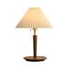Lámpara de Mesita de Noche de Madera Maciza Ajustable Decorativa Estilo Chino Retro Nórdico Plegada Protección Ocular Simple Creativa para Dormitorio