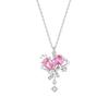 Colar Coração Laço Prata de Lei S925 Feminino Luxo Acessível Planeta Doce Namorado Zircônia Corrente da Clavícula Versátil Sensação de Alto Padrão
