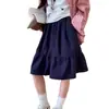Falda Midi para Mujer con Bolsillos, Cintura Elástica, Estilo Nuevo para Verano y Otoño, Estilo Universitario, Dobladillo Ancho