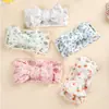Diadema de Lazo Ancho de Cinta para Niños Diadema Elástica Floral para Bebé Accesorio para el Cabello Protector de Fontanela para Bebés Pañuelo de Cabeza Venta Caliente Transfronteriza