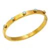 Nuevo Pulsera para Mujer que No se Desvanece Joyería Dorada Pulsera Lista para Usar Acero de Titanio Lujo Ligero Popular Transfronterizo Versión de Celebridad de Internet Europea y Americana