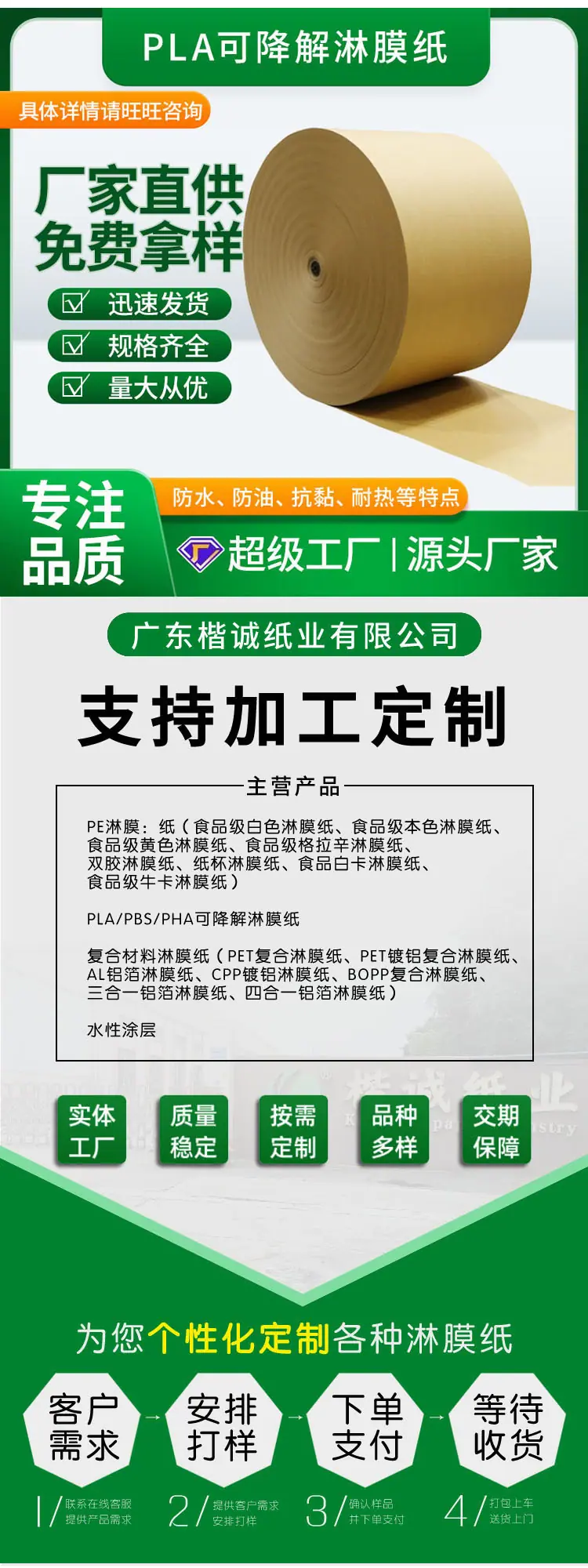 可降解淋膜纸