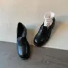 Mocasines de Cuero Suave Estilo Retro Francés Británico Punta Cuadrada Tacón Grueso para Mujer 2026 Otoño Nuevos Sin Cordones para Ir al Trabajo Zapatos de Cuero