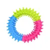 Brinquedo para pet em TPR, anel espetado de três cores, mordedor de borracha para cachorro, brinquedo para alívio do tédio de cachorro, brinquedo de morder circular