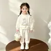 Conjunto de Niña de Comercio Exterior 2026 Nuevo Estilo Coreano Celebridad de Internet Infantil Sudadera Casual Elegante Pantalones Deportivos Conjunto de Dos Piezas de Moda