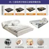 Cama de dormitorio estilo crema abrazando tela de algodón y lino cama dormitorio principal cama de boda cama tapizada suave cama con respaldo suave doble cama grande