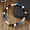 Moda Europea y Americana Nueva Personalidad Cuentas de Madera de Cáscara de Coco Pulsera con Cuentas de Concha Triturada Hip-Hop Moderno para Hombre Pulsera de Nicho Transfronteriza para Hombre