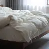 Conjunto de cama de quatro peças 100% algodão estilo japonês, estilo nórdico japonês, lençol branco e capa de edredom ins, adequado para primavera, outono e verão