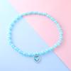 Pulsera con Colgante de Corazón Incrustado con Diamantes de Imitación Perla Espaciadora Pulsera Linda de Princesa Cadena para Suéter Joyería Pequeña de Regalo