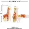 Collar Colgante Animales Elefante Jirafa Goteo de Aceite Estéreo 3D Acero de Titanio DIY Pendientes de Pescado Joyería de Acero Inoxidable Colgante