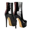 Botas curtas femininas de cabeça redonda com zíper lateral de mesa d'água alta, europeias e americanas, botas de inverno femininas, botas de moda para comércio exterior 45
