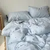 Conjunto de Quatro Peças Tencel Lyocell Classe A Fio 60 Bolinhas Cobertura de Edredom Refrescante Conjunto de Três Peças para Dormitório Estudantil Lençol de Cama 1.8