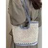 2026 Nuevo Estilo Bolso Tejido de Playa para Vacaciones en la Costa para Mujeres, Bolso de Mano de Punto Hueco, Bolso de Hombro de Gran Capacidad