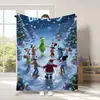 Manta de Franela Grinch de Amazon Transfronteriza Impresa Digitalmente Clase A Manta de Verano con Aire Acondicionado Manta para Almuerzo de Oficina