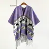 Xale de Cashmere Sintético de Alta Qualidade com Pintura a Tinta Estilo Chinês, Cachecol Quente Versátil para Viagens de Inverno, Manto Espessado