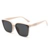 Gafas de sol con protección solar para mujer, estilo retro de celebridad de internet, montura cuadrada, montura negra, gafas de sol marrones GM, gafas de viaje sencillas y de moda para hombre.