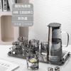 Chaleira de Água Fria Grande Capacidade Chaleira de Água de Vidro Conjunto de Copos de Água Resistente ao Calor Chaleira para Cold Brew Panela de Chá Panela de Amarração Doméstica Resistente a Altas Temperaturas Chaleira de Água Fria